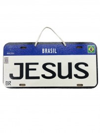 Placa de carro Jesus MDF unidade