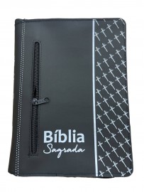 Capa Bblia Bblia sagrada nmero 11 com zper e bolso 1 unidade preta