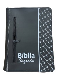 Capa B�blia B�blia sagrada n�mero 11 com z�per e bolso 1 unidade preta