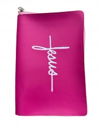 Capa B�blia Jesus cruz n�mero 11 com z�per  1 unidade rosa