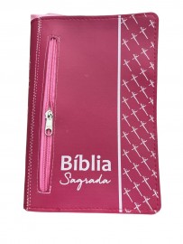 Capa B�blia sagrada n�mero 11 com z�per  1 unidade rosa