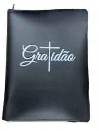 Capa B�blia Gratid�o n�mero 13 com z�per  1 unidade preta