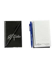 Caderneta de anota��o gratid�o preta com caneta 1 kit