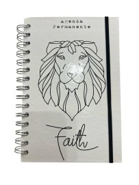 Agenda permanente branca le�o 18x14