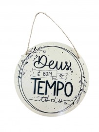 Quadro Deus � bom MDF com corda unidade