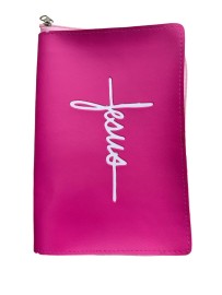 Capa B�blia Jesus cruz n�mero 11 com z�per  1 unidade rosa