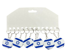 Chaveiro Estrela de Davi Israel pl�stico 12 unidades