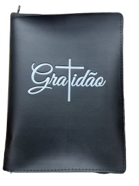 Capa B�blia Gratid�o n�mero 13 com z�per  1 unidade preta