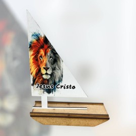 Barco com mensagem crist� MDF unidade