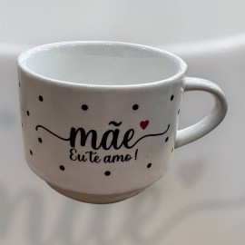 Xicara Me de ch caf porcelana