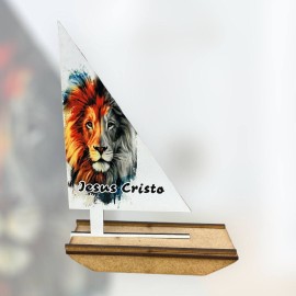 Barco com mensagem crist� MDF unidade
