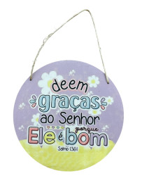 Quadro Deem gra�a MDF com corda unidade
