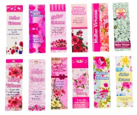 Marca pagina B�blico mulher virtuosa 120 unidades na cartela 