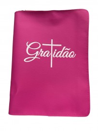 Capa B�blia Gratid�o n�mero 13 com z�per  1 unidade rosa