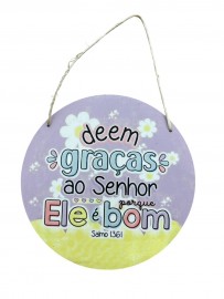 Quadro Deem gra�a MDF com corda unidade