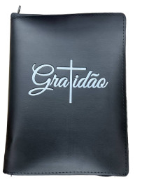 Capa B�blia Gratid�o n�mero 13 com z�per  1 unidade preta